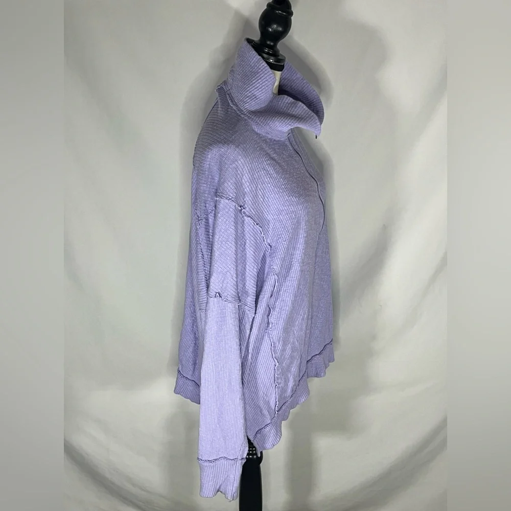 We The Free Freya Henley Ribbed Knit Oversized 1/2 Zip Womens Pullover Small - Picture 6 of 10